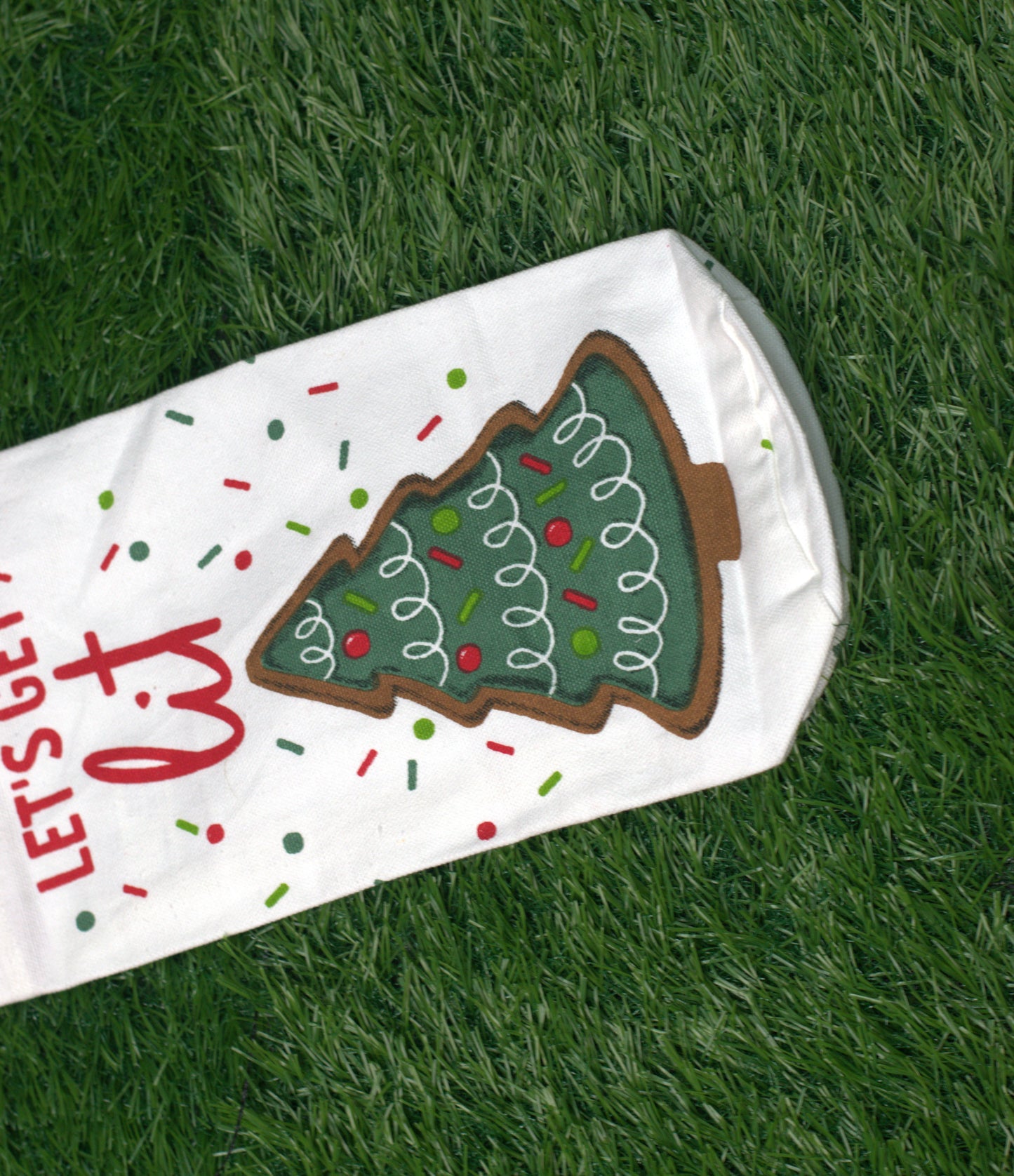 Christmas “Let’s Get Lit” Wine Bottle Cover Bag – Festive Gift Bag with Handle