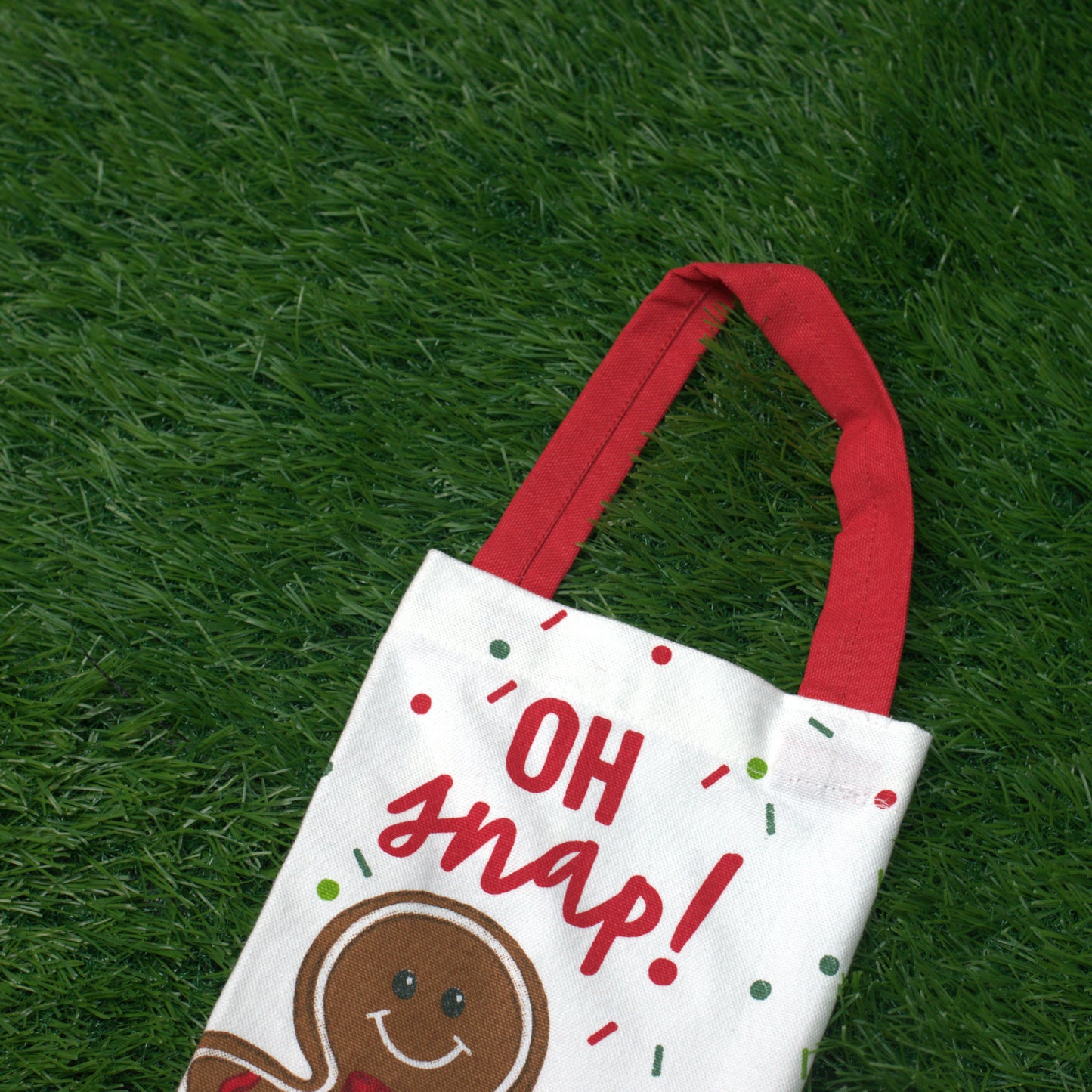 Christmas Gingerbread “Oh Snap!” Wine Bottle Cover – Festive Gift Bag