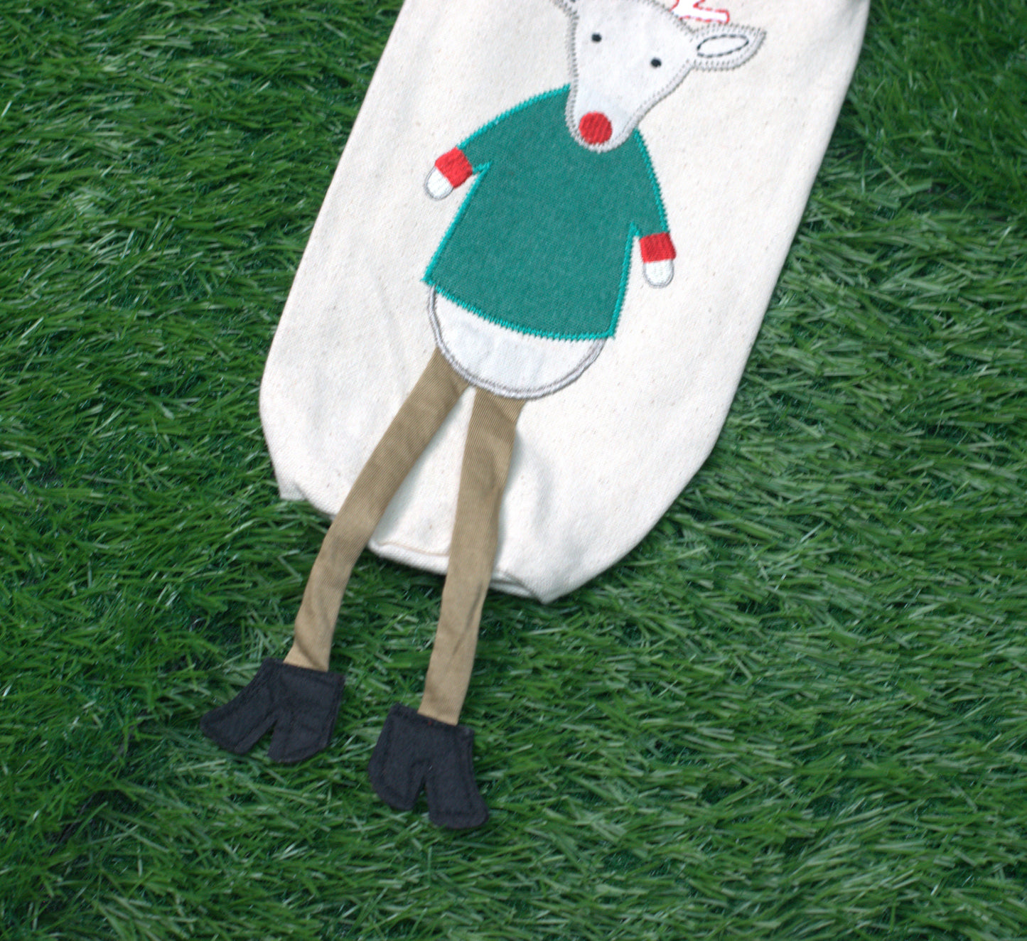 Christmas Reindeer Wine Bottle Cover – Holiday Table & Gift Decor