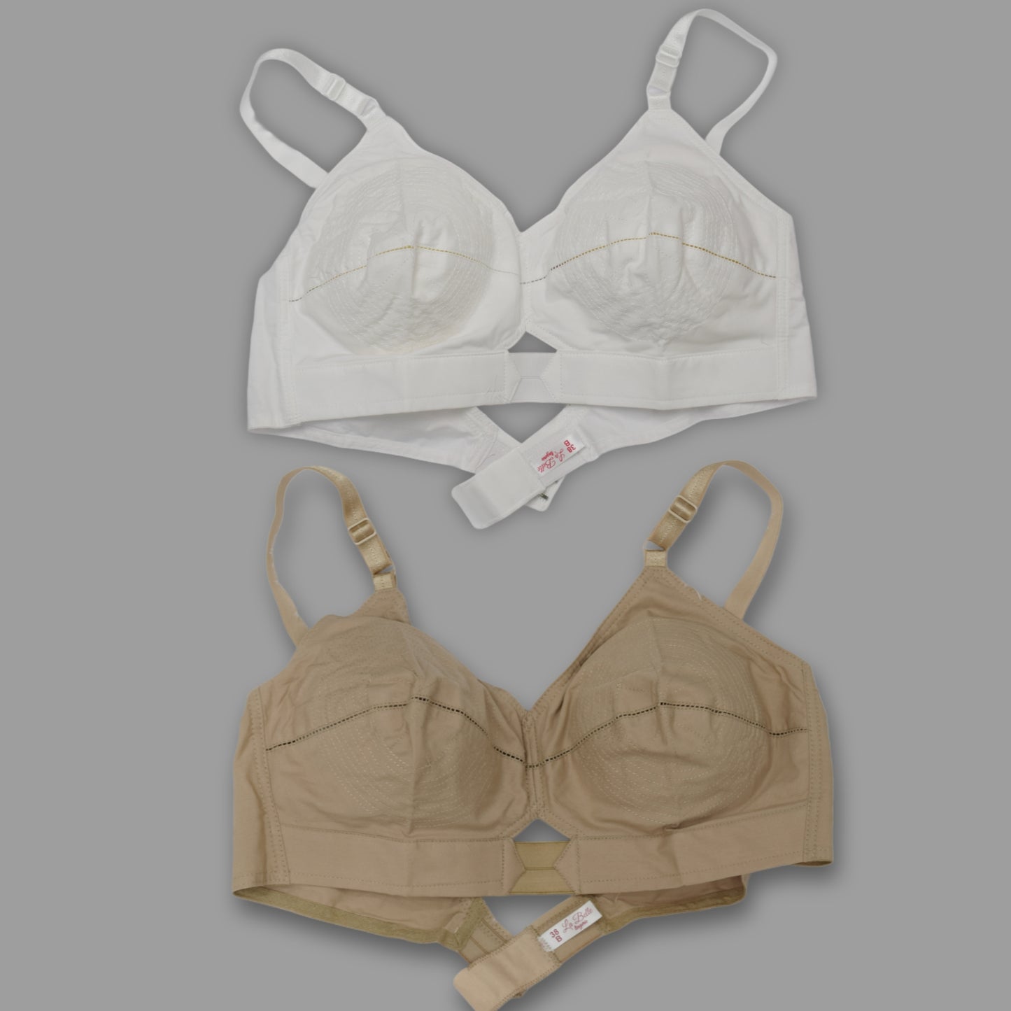 Comfort Fit Non-Wired Cotton Bra Set of 2 (Beige & White)