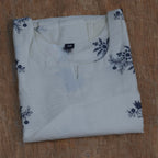 Elegant Cream Floral Embroidered Kurta Set with Pants