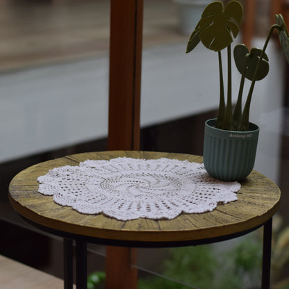 Handmade 14-Inch Crochet Doily – Elegant Table Decor