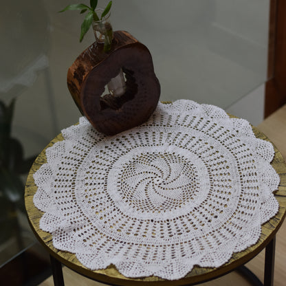 Elegant Round Crochet Table Mat - 20"