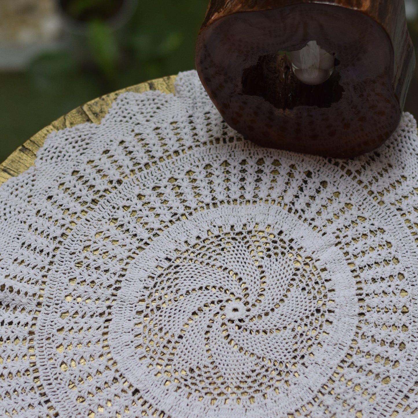 Elegant Round Crochet Table Mat - 20"