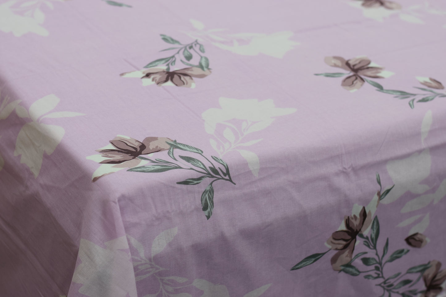 Pastel Pink Floral Queen Size Bedsheet Set with 2 Pillow Covers