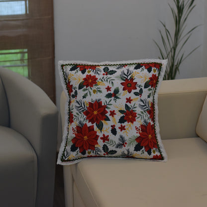 Festive Floral Printed Cushion Cover Set of 5 – 16x16 Inch