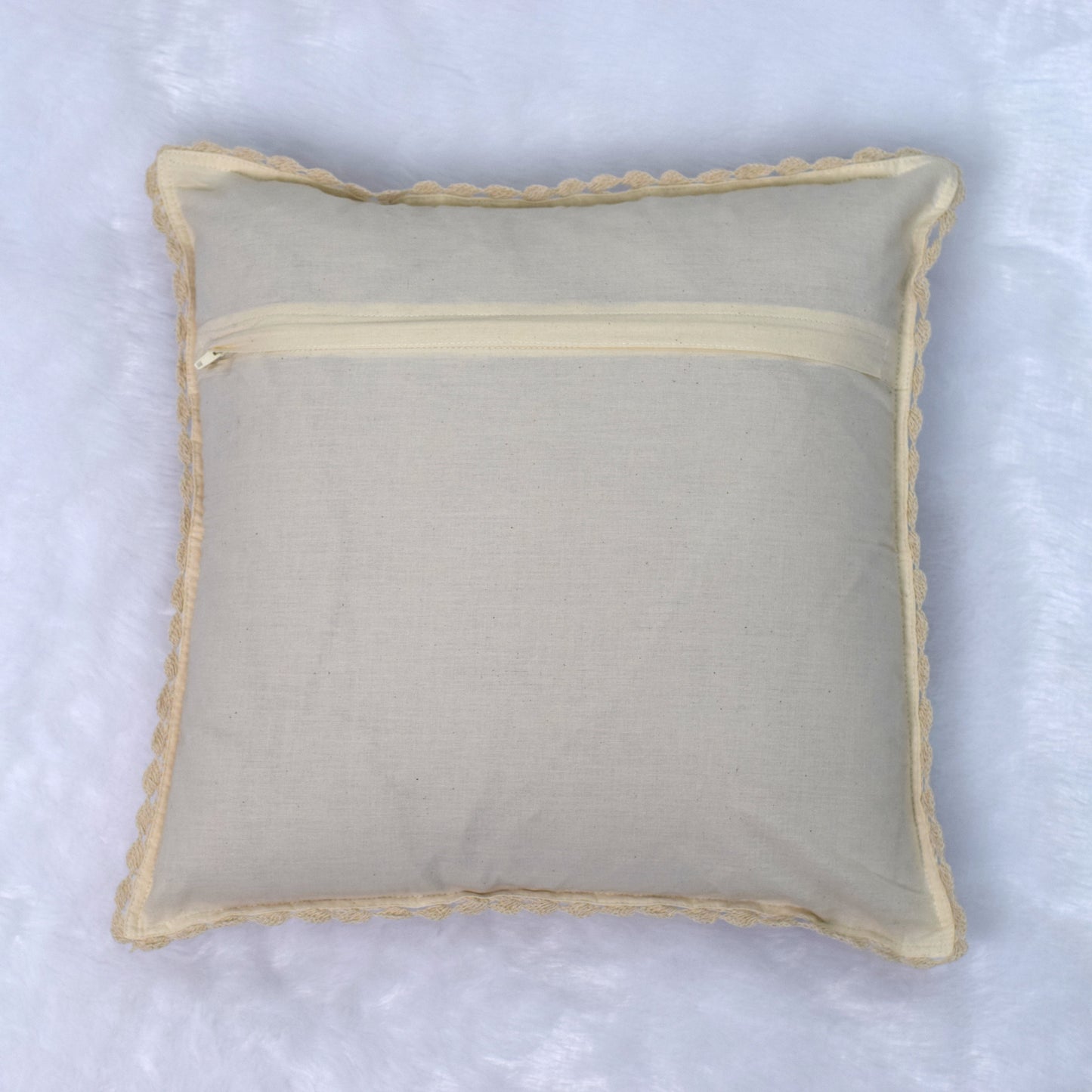 Handmade Crochet Patchwork Cushion Cover 16x16 Inch