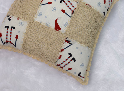 Handmade Crochet Patchwork Cushion Cover 16x16 Inch