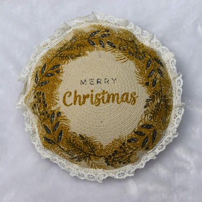 Handcrafted Christmas Round Reversible Cushion – 20 Inch Decorative Festive Pillow