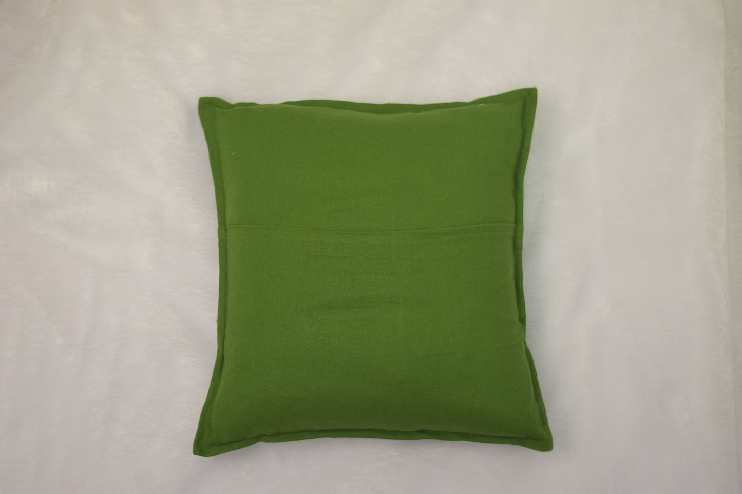 Christmas Reindeer Embroidered Cushion Cover – Green (16x16 Inch)