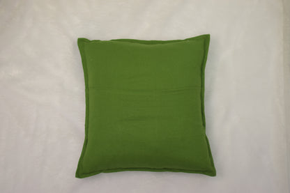 Christmas Reindeer Embroidered Cushion Cover – Green (16x16 Inch)