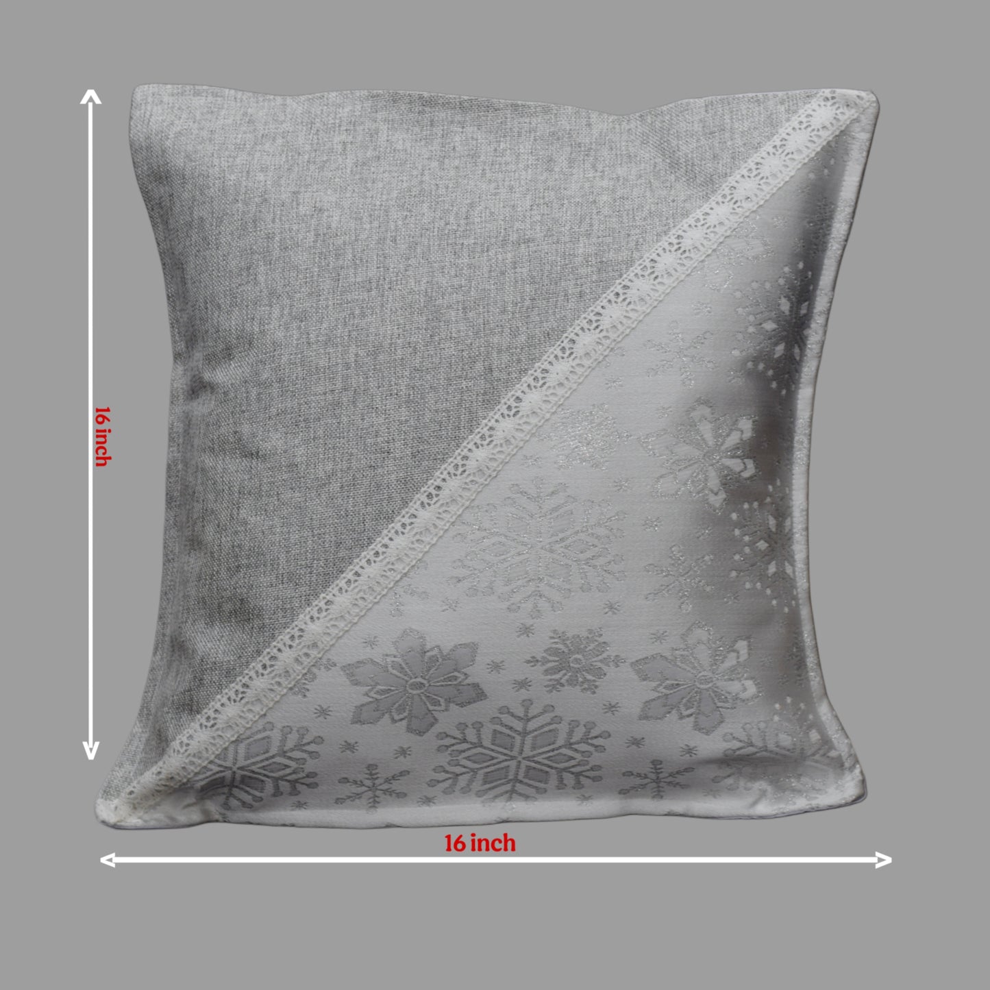 Elegant Silver Snowflake Design Cushion Cover set of 2