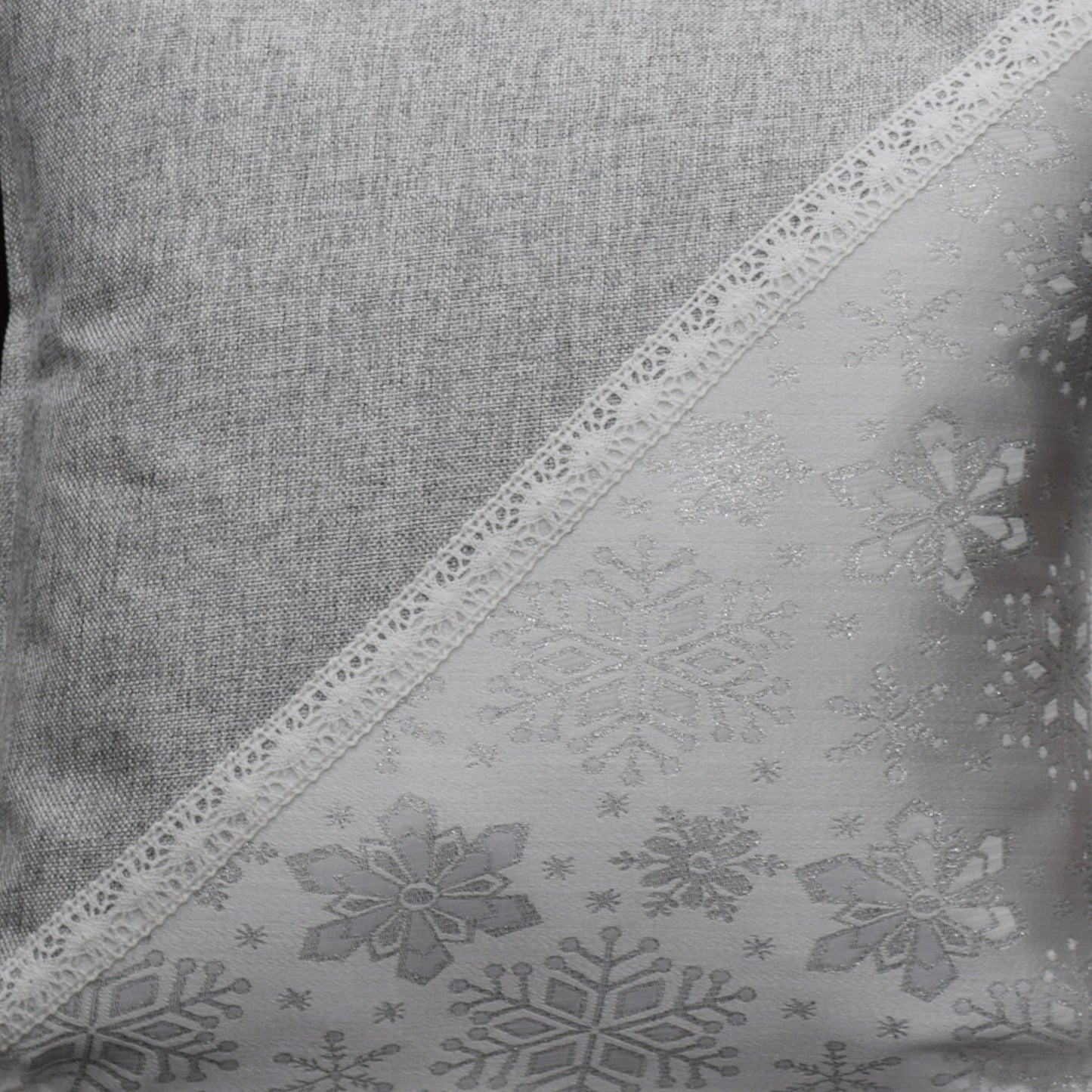 Elegant Silver Snowflake Design Cushion Cover set of 2