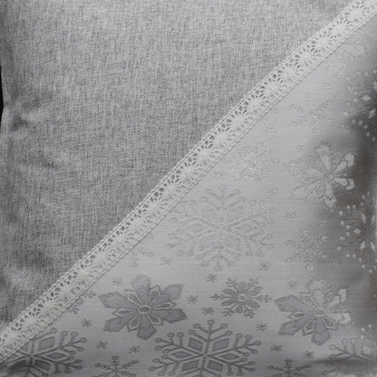 Elegant Silver Snowflake Design Cushion Cover set of 2