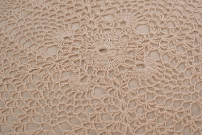 Handcrafted Crochet Cushion Cover Set of 2 – Beige, 16x16 Inches