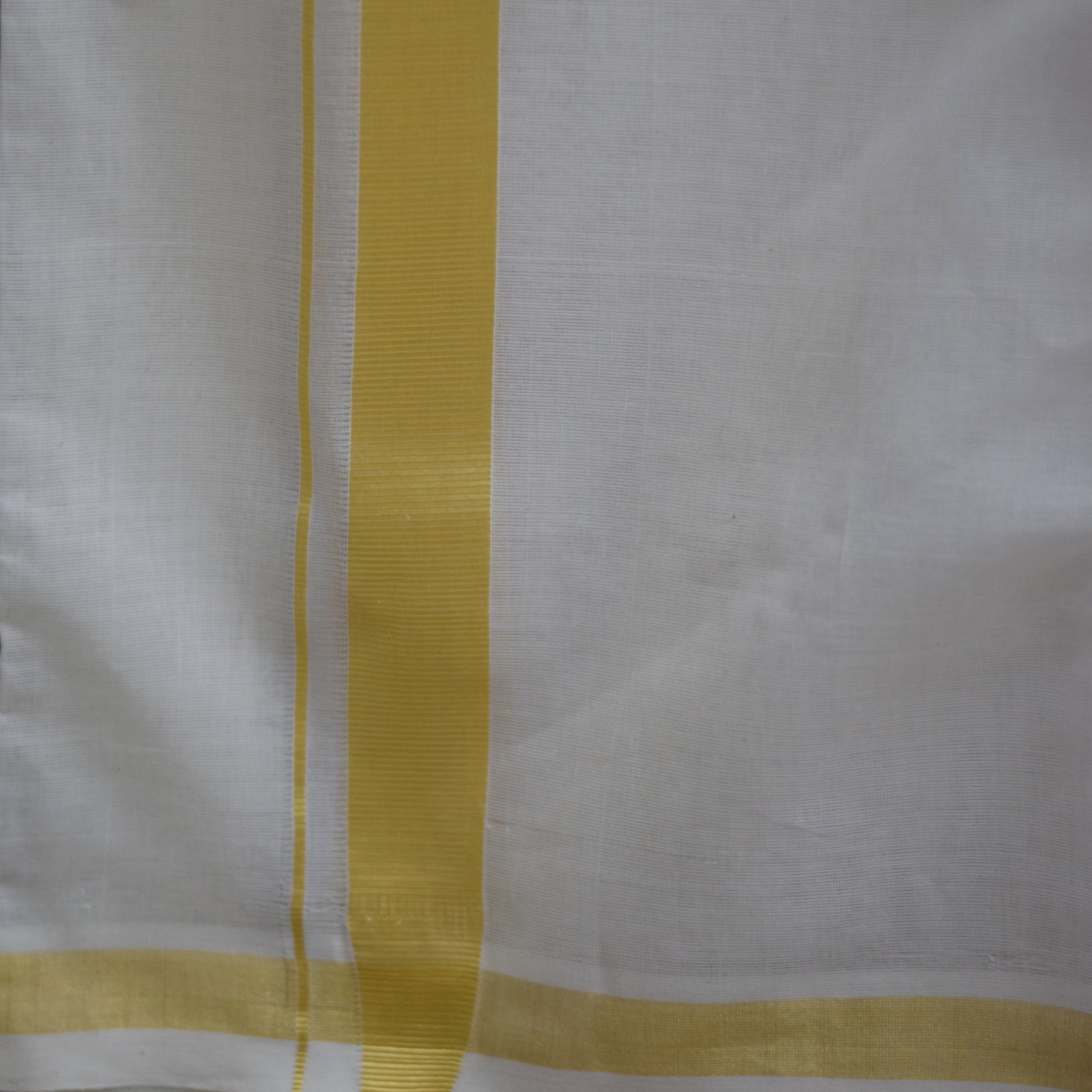 Elegant Traditional Kodi Cotton Dhoti with Golden Zari Border
