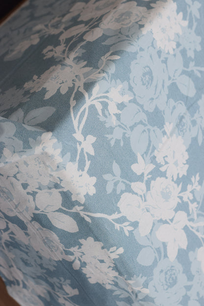 Elegant Blue Floral Cotton Bedsheet Set with 2 Pillow Covers