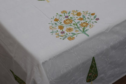 Elegant Garden Bloom Printed Queen Size Cotton Bedsheet with Pillow Covers