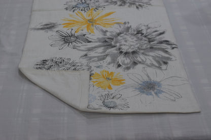 Elegant Floral Printed Table Runner – Grey & Yellow | 2.25 m x 40 cm