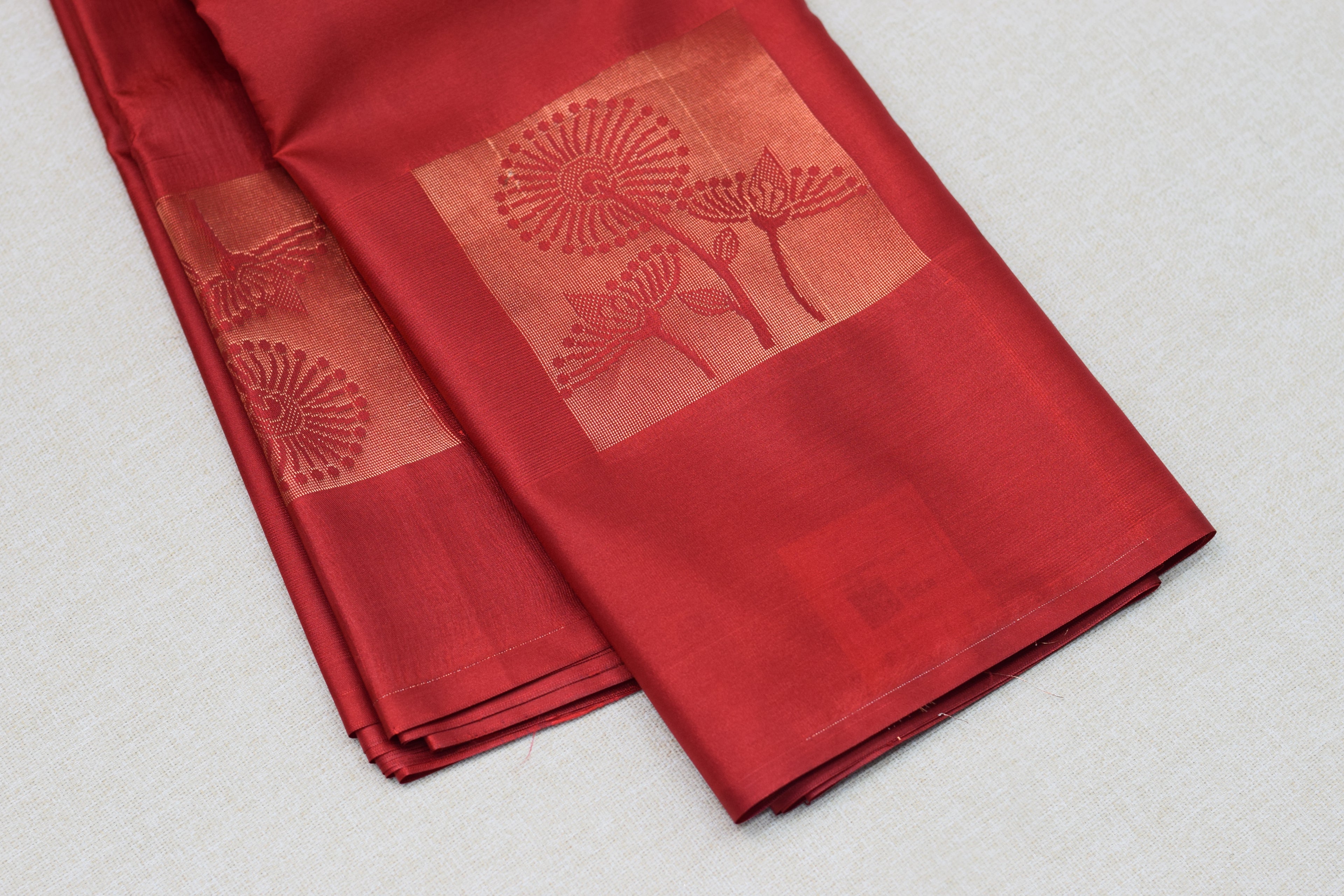Elegant Maroon Semi Silk Saree with Woven saree Border & Tassel Pallu