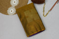 Elegant Mustard & Royal Purple Semi Silk Saree with Gold Zari Floral Weaving