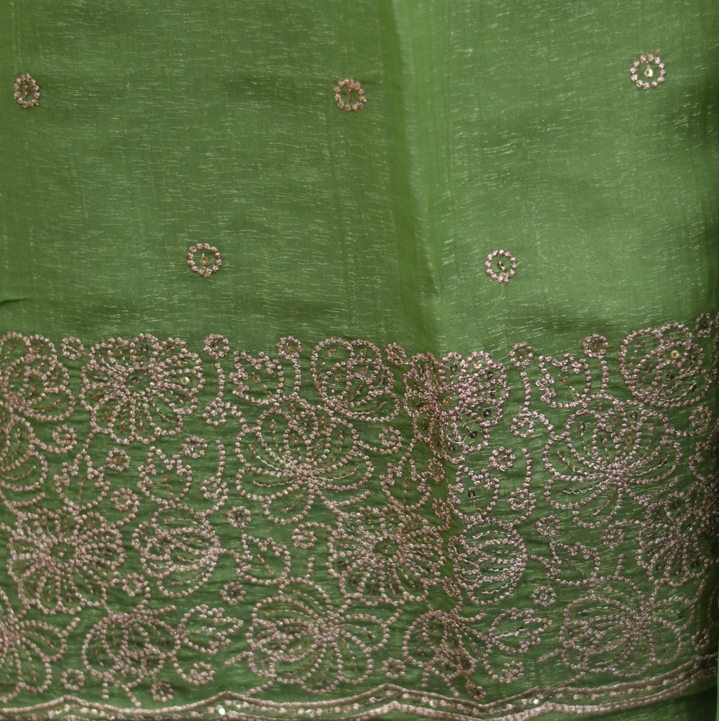 Elegant Organza Churidar Set Material with Dupatta