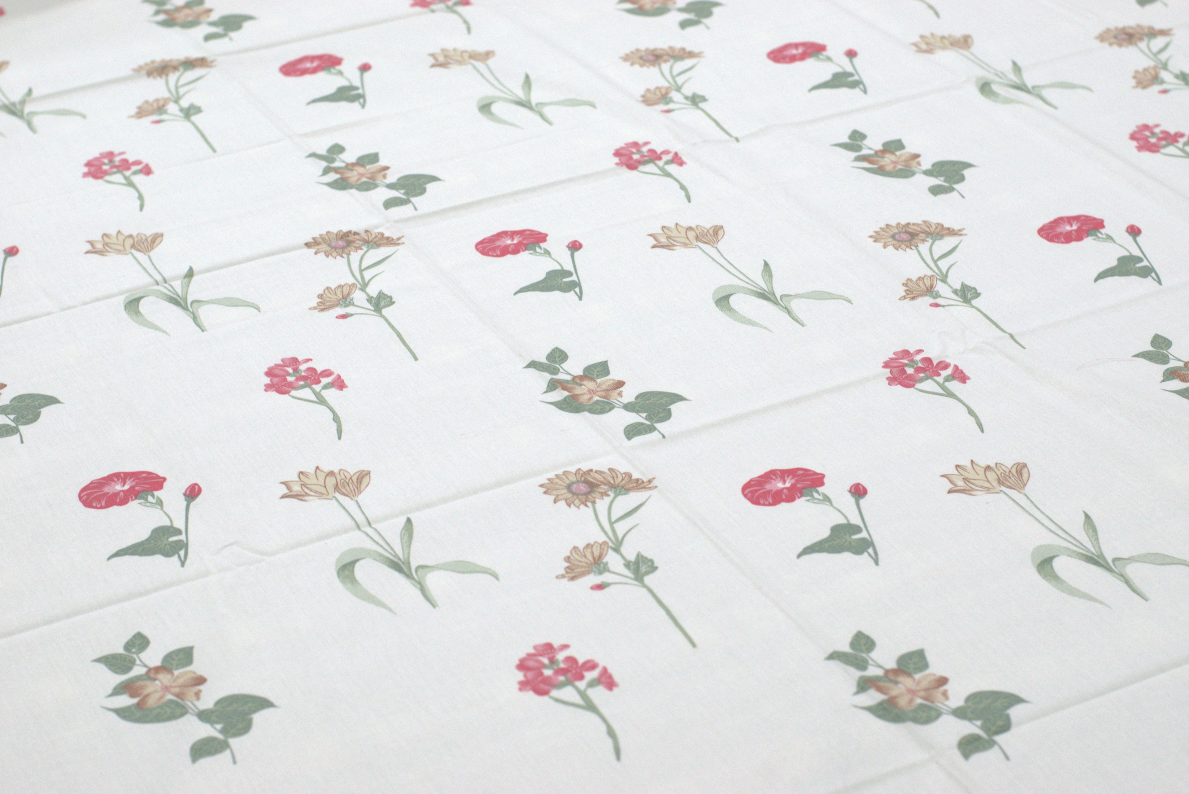 Elegant Floral Print Queen Size Bedsheet with Pillow Covers – Soft Cotton White Bed Sheet Set