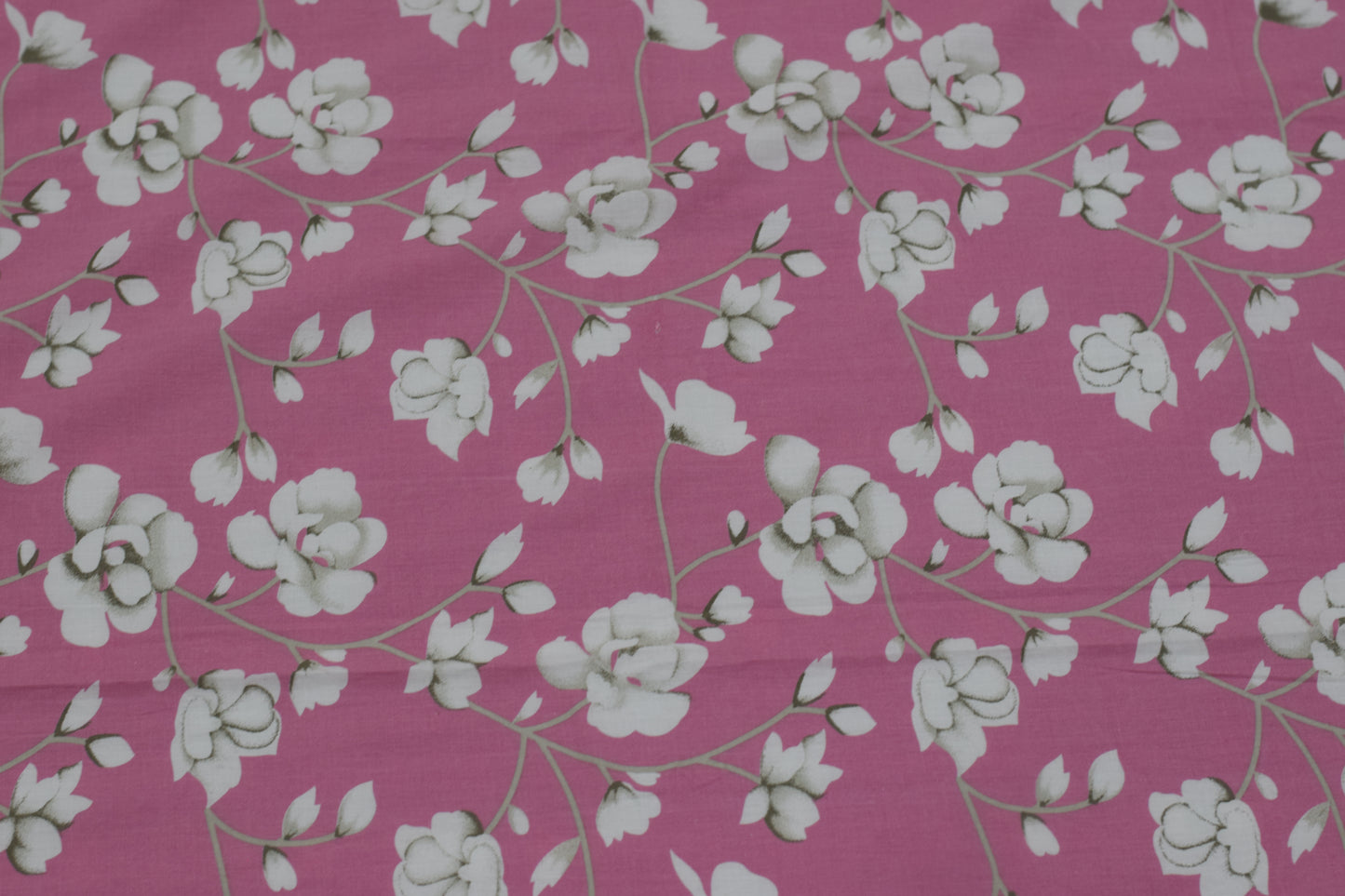 Pink Floral Cotton King Size Bedsheet with Pillow Covers