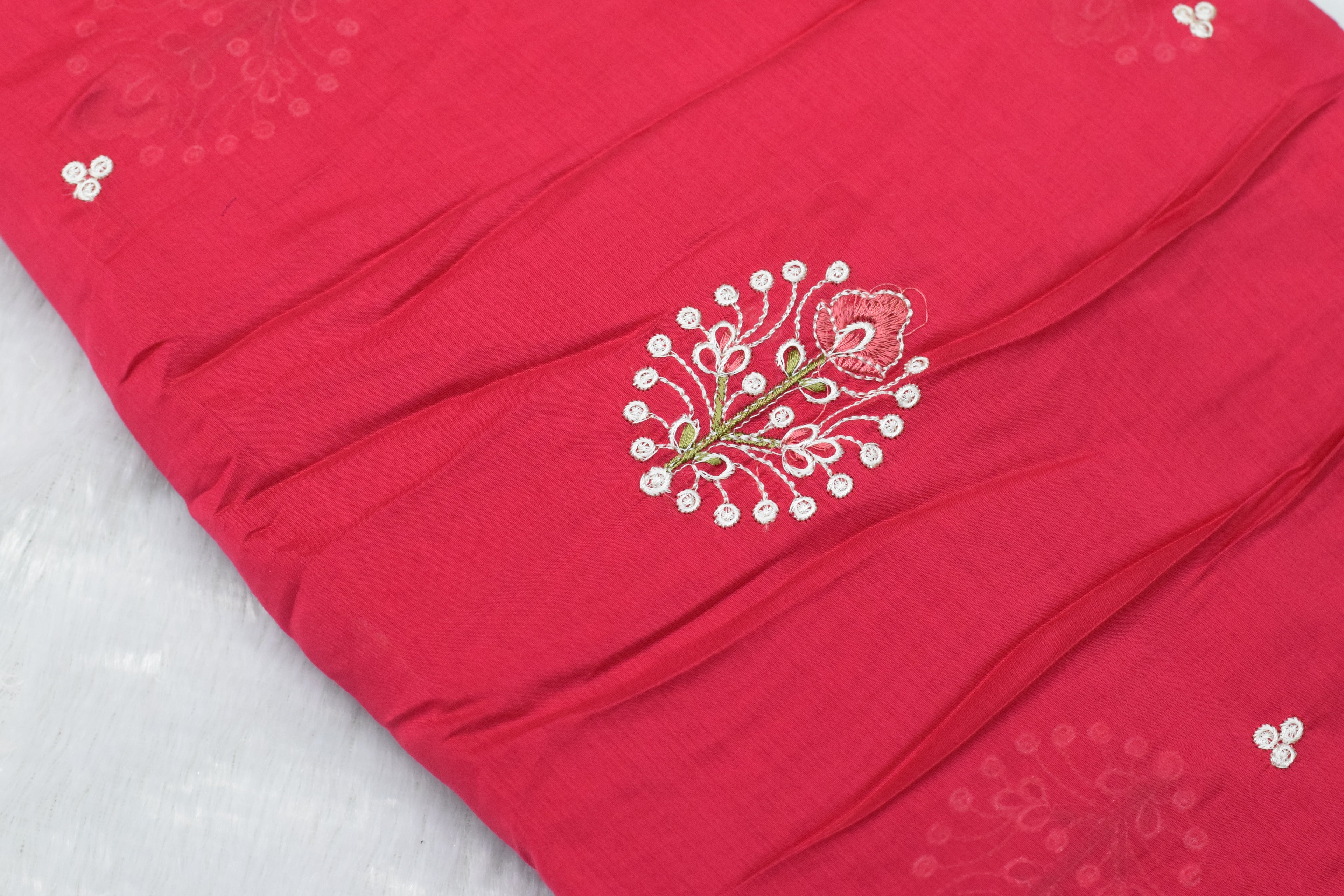 Premium Mul Chanderi Fabric – 44 Inch Width – Embroidered Designer Dress Material