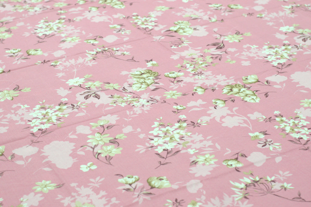 Pink Floral Queen Size Bedsheet with Pillow Covers – Cotton Bed Sheet Set