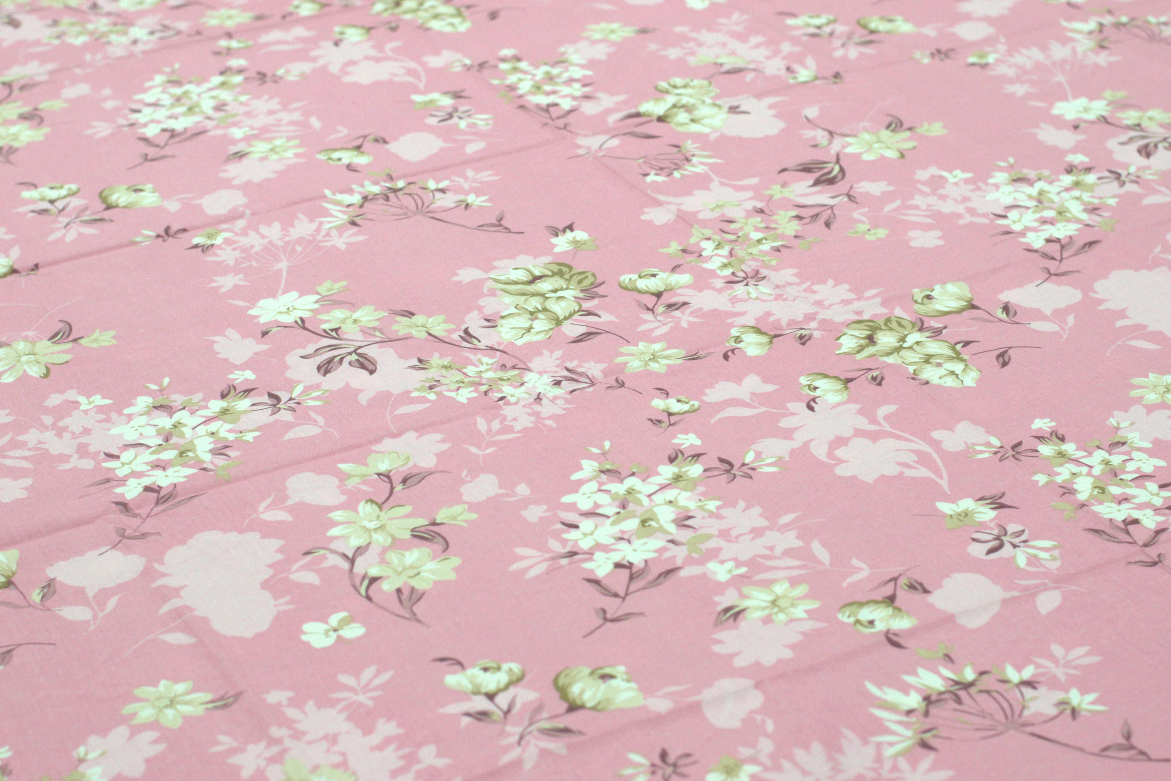 Pink Floral Queen Size Bedsheet with Pillow Covers – Cotton Bed Sheet Set