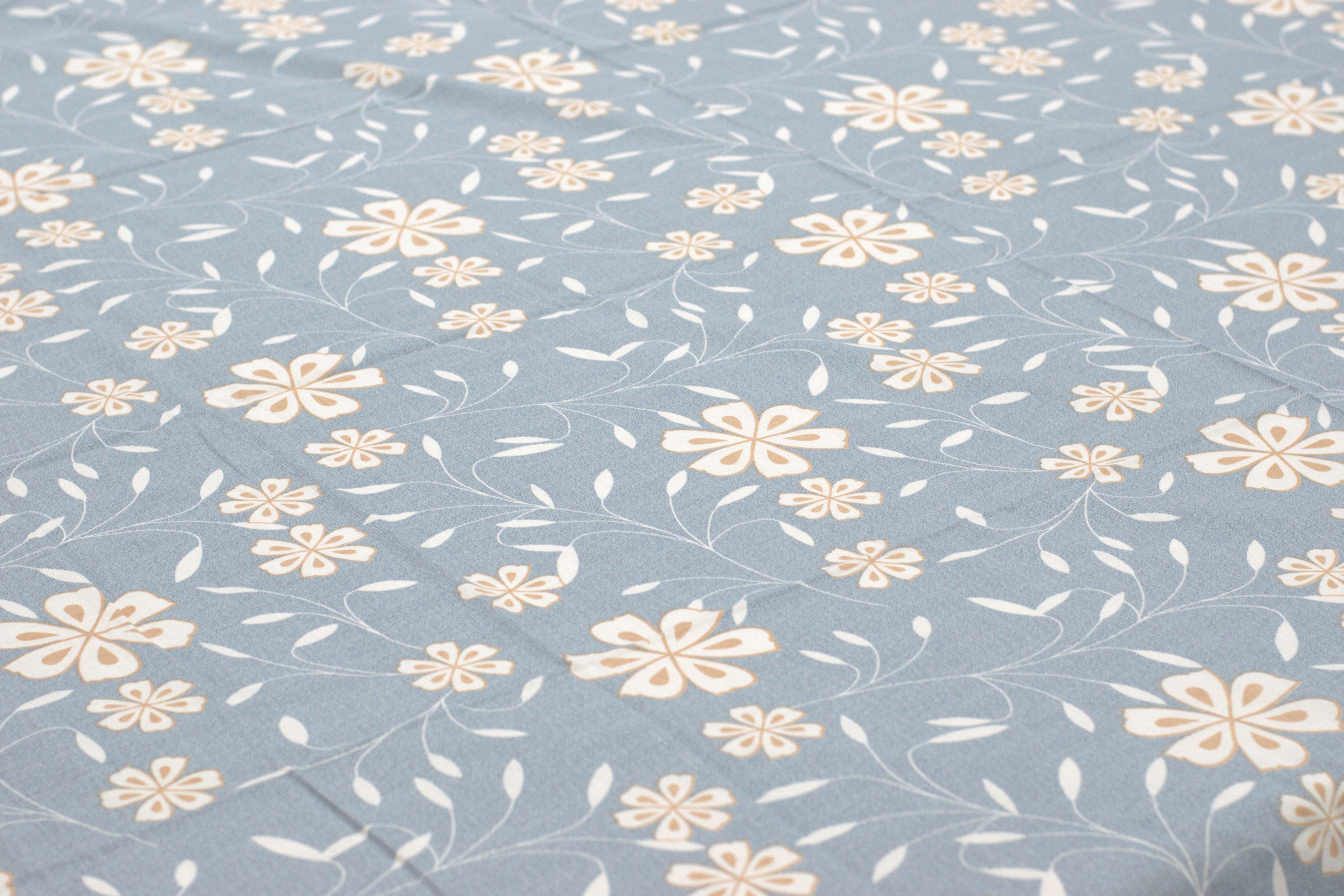 Queen Size Blue Floral Cotton Bedsheet with 2 Pillow Covers – Soft Breathable Printed Bed Sheet Set