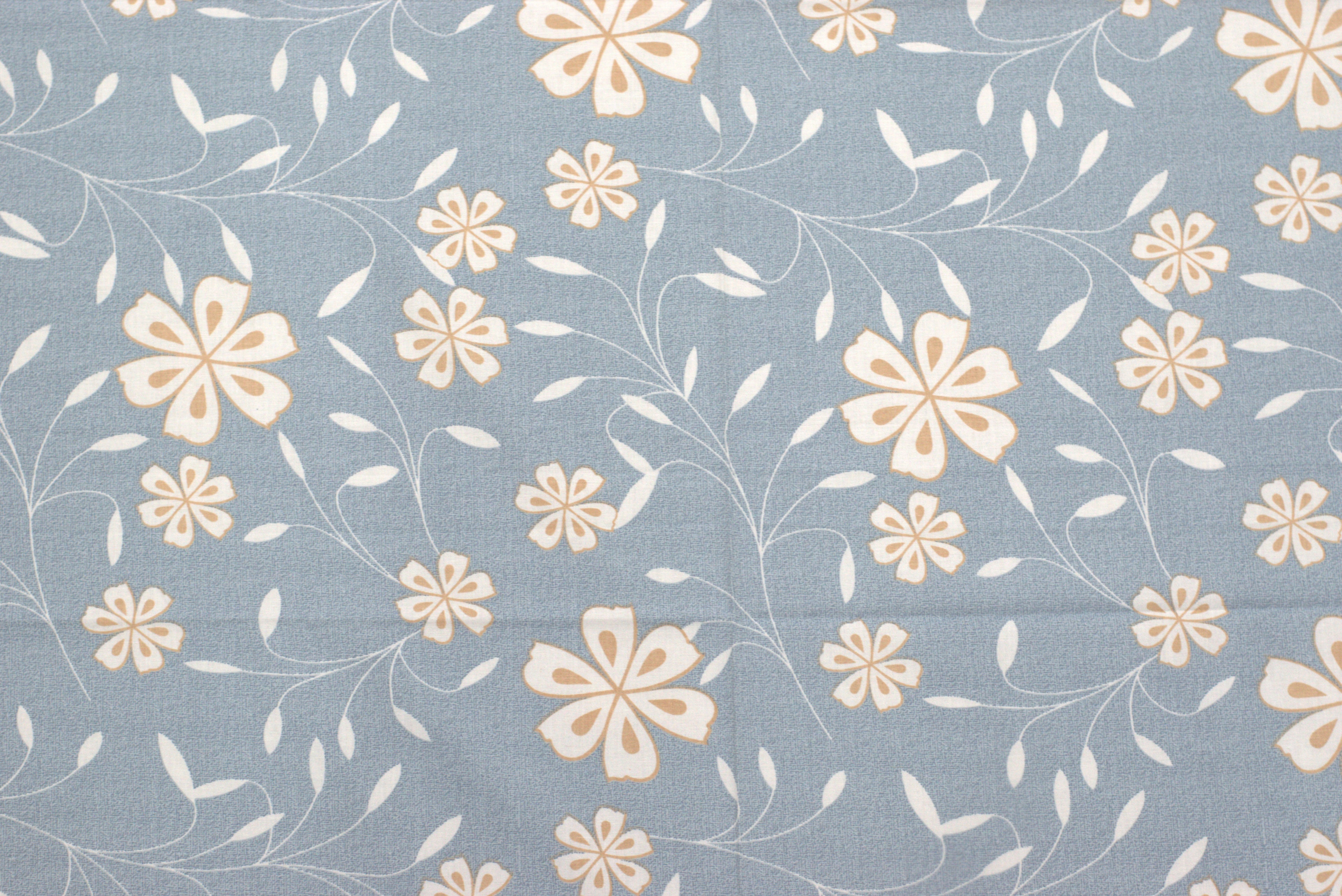 Queen Size Blue Floral Cotton Bedsheet with 2 Pillow Covers – Soft Breathable Printed Bed Sheet Set