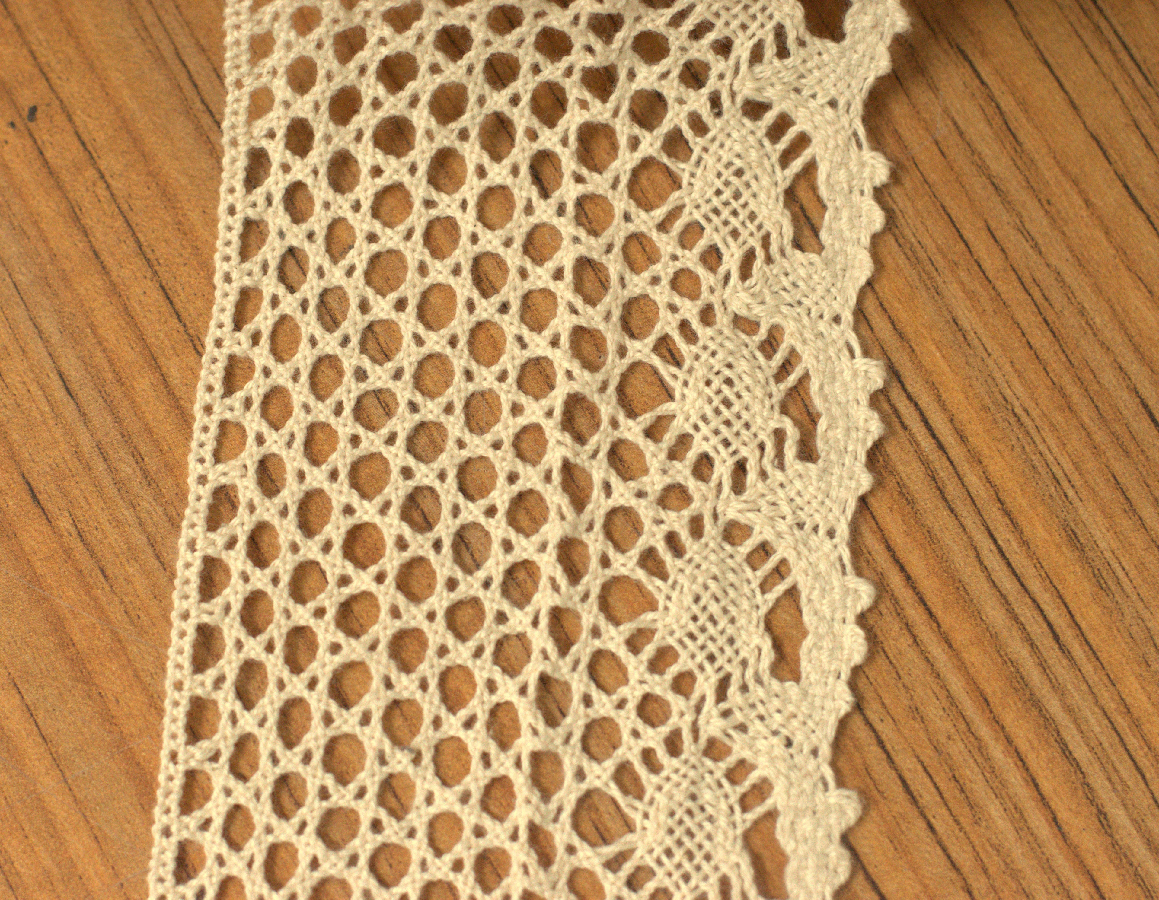 Elegant cream Net Lace Trim – 3 Inch Width, 20 Meter Roll | Decorative Crochet Lace for Sewing & Craft