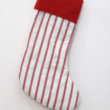 Classic Red & White Striped Christmas Stocking – Festive Hanging Decor
