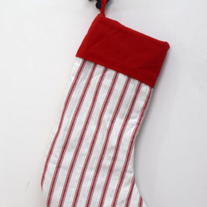 Classic Red & White Striped Christmas Stocking – Festive Hanging Decor