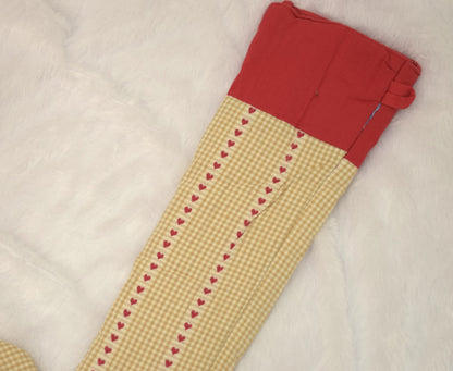 Christmas Elf Stocking with Heart Pattern – Festive Tree Hanging Décor