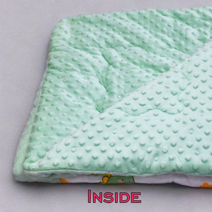 Soft Cotton Baby Blanket - 37" x 37" | Cute Dinosaur & Fruit Print | Ultra Cozy Baby Quilt