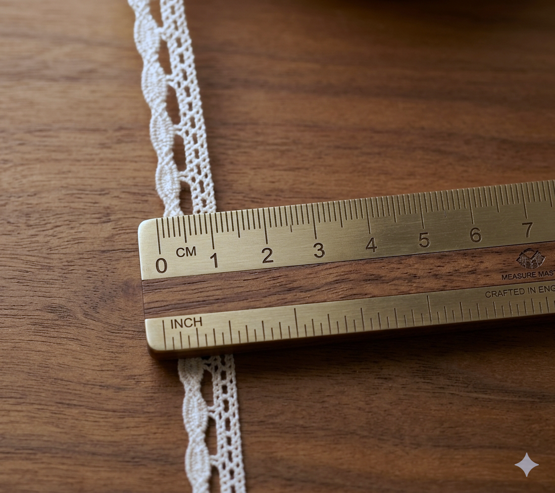 Elegant White/Beige Lace Trim – 1 cm Width | 10M / 20M Roll | Delicate Crochet Design