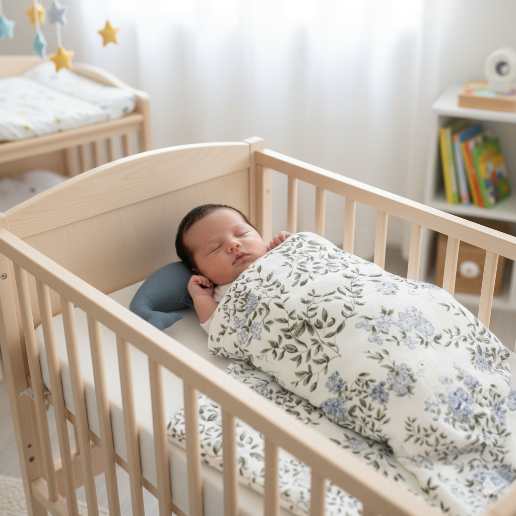 Soft Cotton baby blanket ( Baby Quilt)  with Floral & Bunny Print with Whale Pillow – 45” x 45”Handcrafted Floral & Bunny