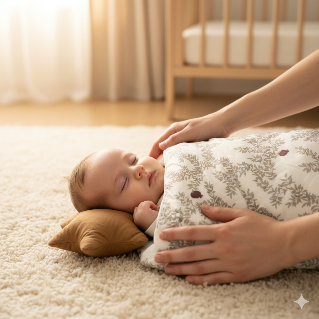 Soft Cotton Baby Blanket(Baby Quilt) – 45 x 45 Inches | Handcrafted Comfort with Leaf & Pomegranate Print