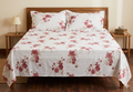 Elegant Floral Queen Size Bed Sheet Set – Comfortable Cotton Bedding with Pillow Covers