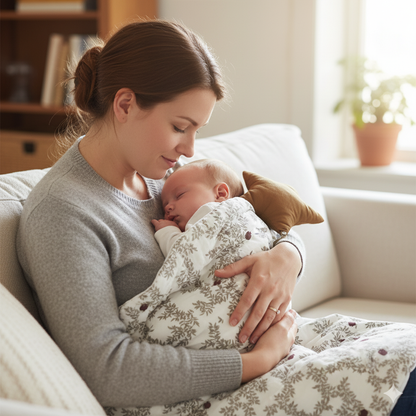 Soft Cotton Baby Blanket(Baby Quilt) – 45 x 45 Inches | Handcrafted Comfort with Leaf & Pomegranate Print
