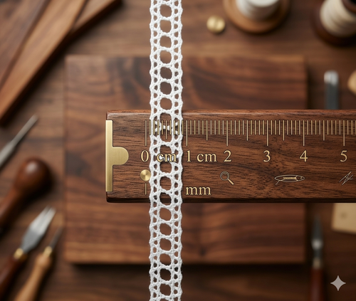 1cm Cotton Eyelet Ladder Lace Trim - White/Beige (10m/20m) - View 3 - Cotton - Nushio