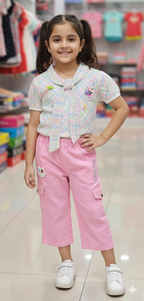 Kids Stylish Top & Three-Fourth Pants Set with Inner Banyan