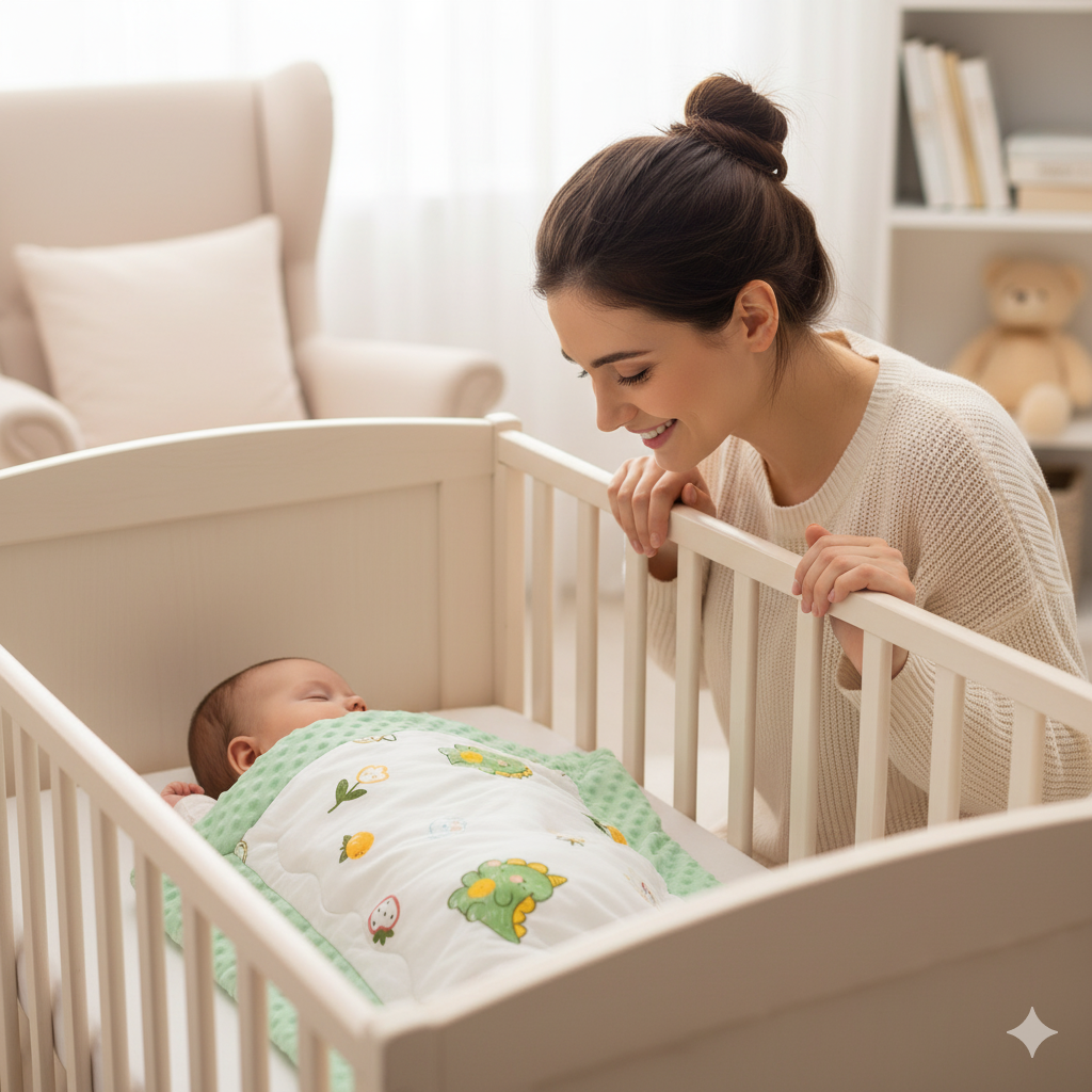 Soft Cotton Baby Blanket - 37" x 37" | Cute Dinosaur & Fruit Print | Ultra Cozy Baby Quilt