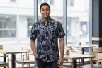 Men’s Leaf Print Casual Shirt – Short Sleeve Button Down