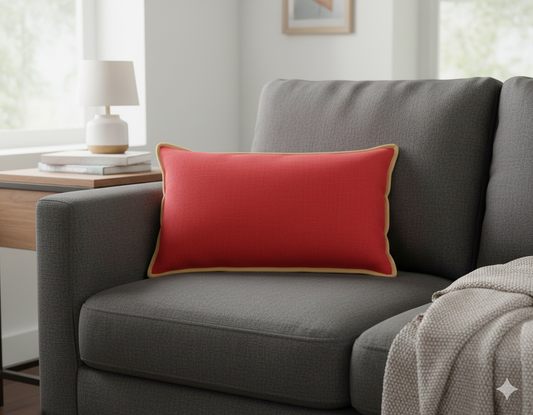 Red Decorative Show Pillow – 30x50 cm Accent Cushion