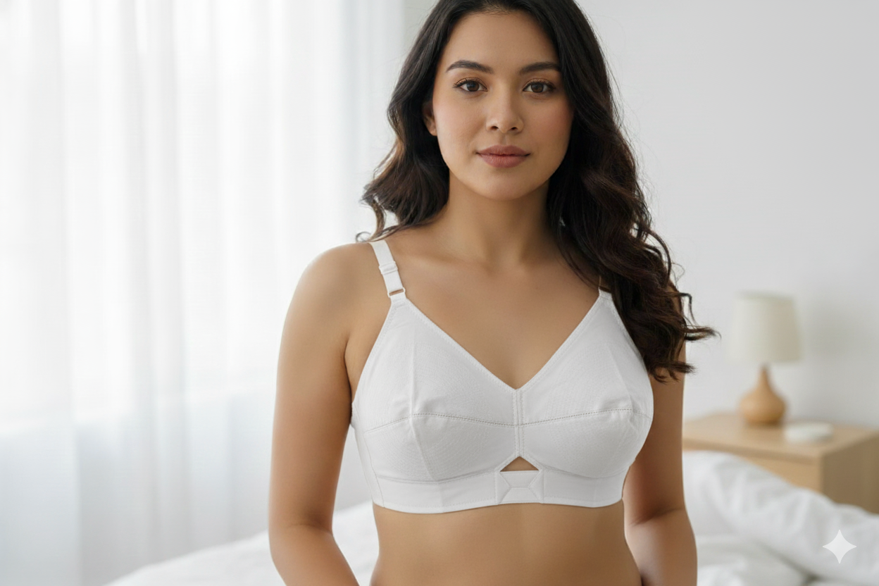 Comfort Fit Non-Wired Cotton Bra Set of 2 (Beige & White)