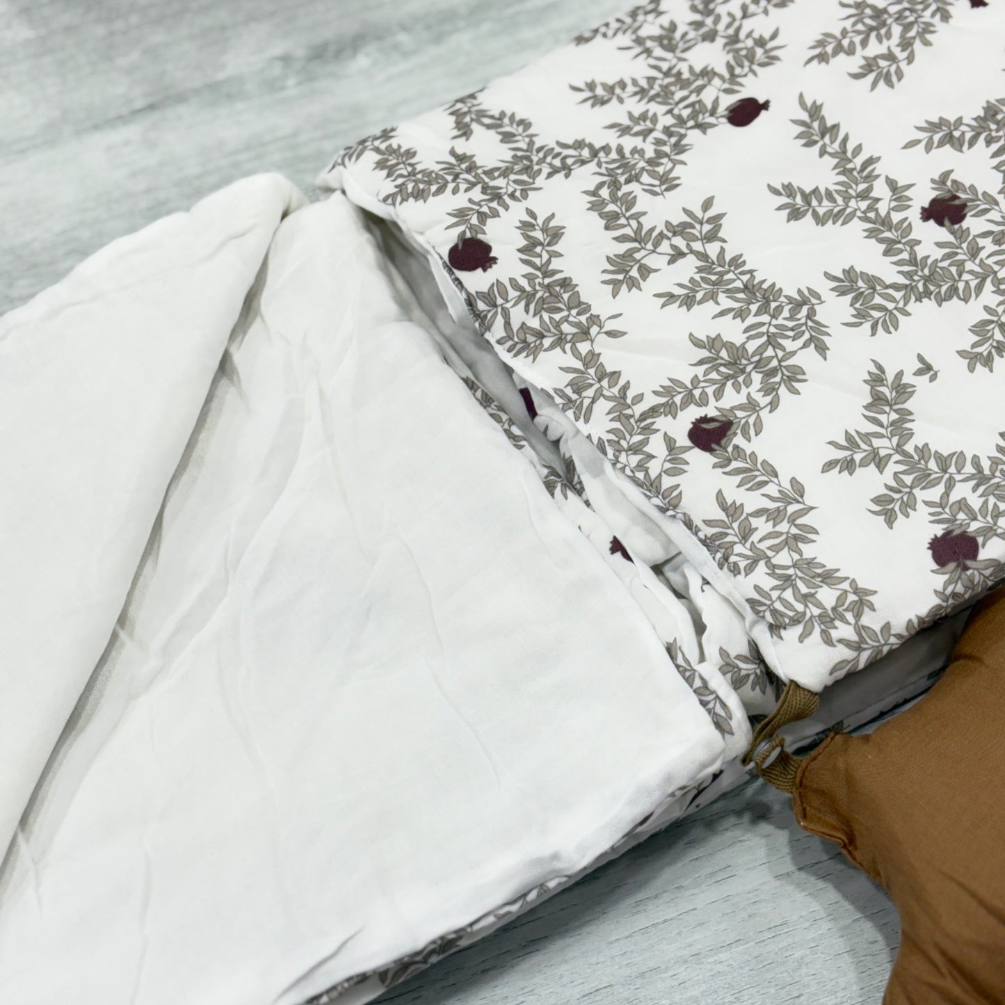 Soft Cotton Baby Blanket(Baby Quilt) – 45 x 45 Inches | Handcrafted Comfort with Leaf & Pomegranate Print